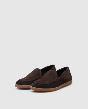 Canali Brown suede slip-ons RB00929191243