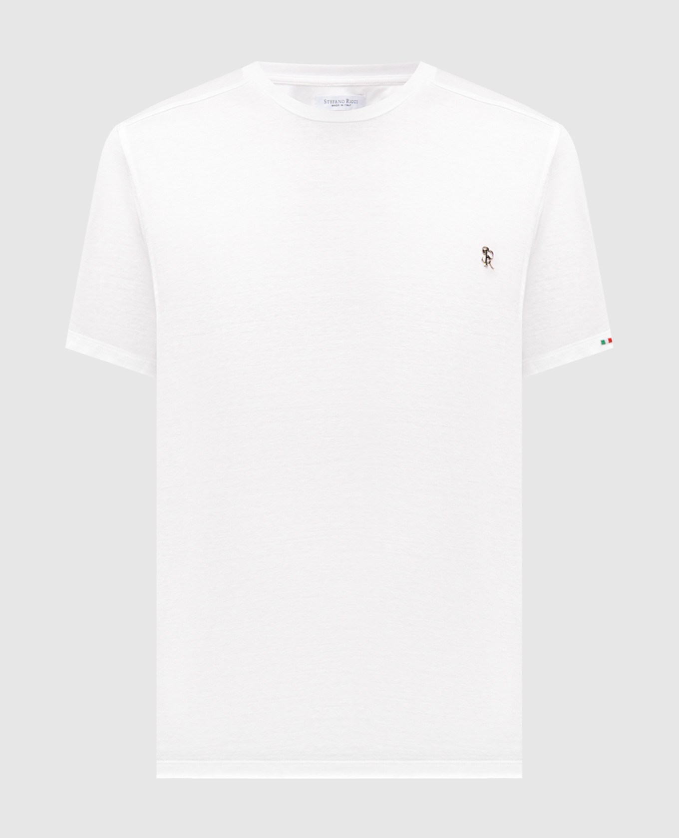 White T-shirt with logo Stefano Ricci