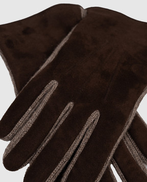 MooRER Brown suede gloves TYLAR TYLARP2W