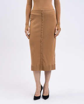 Victoria Beckham Brown skirt with wool 1325KSK006604A