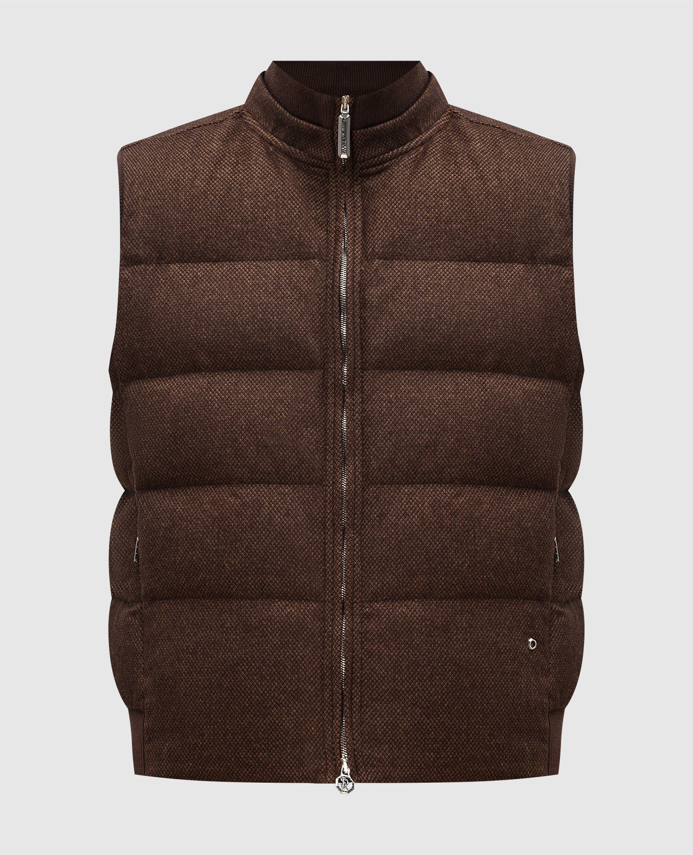 

Brown down vest made of wool and cashmere Stefano Ricci