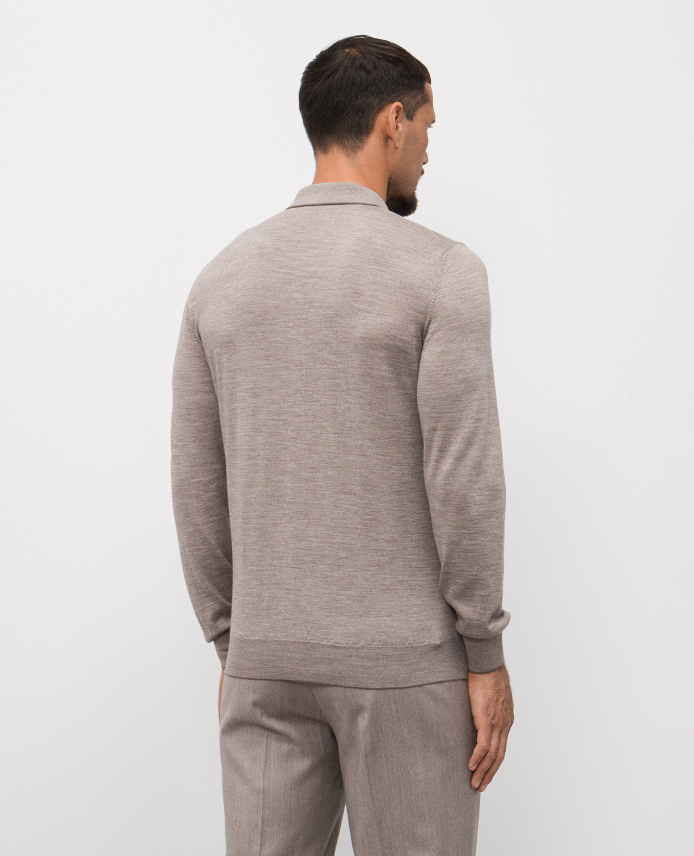 

Beige wool and silk polo shirt Bertolo Cashmere