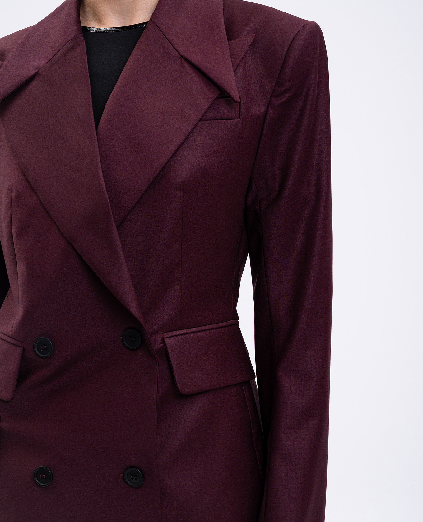 

Burgundy double-breasted jacket with wool Materiel