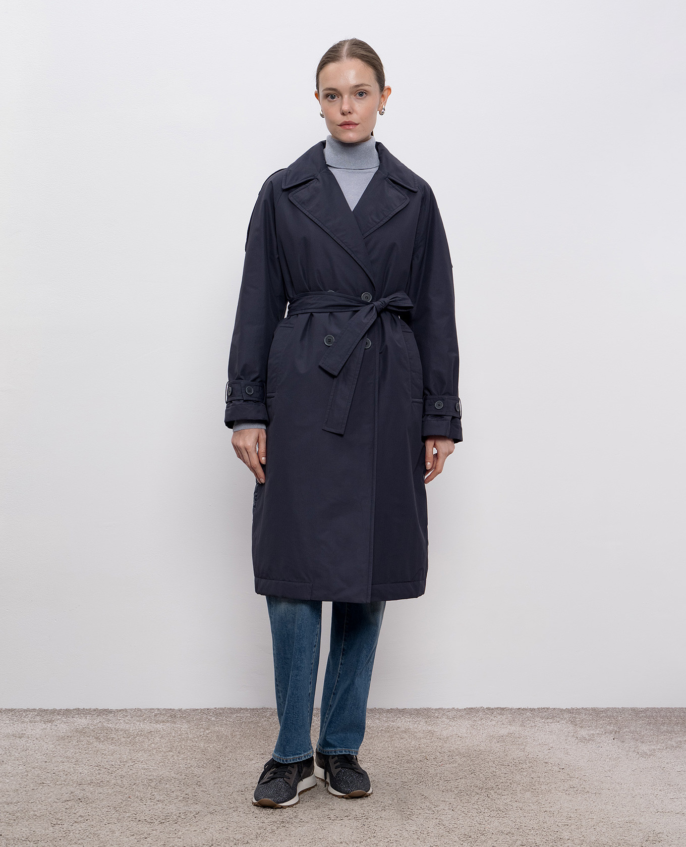 

Blue double-breasted down jacket Peserico