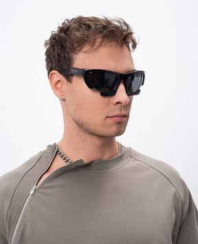 Heliot Emil Black sunglasses with logo print 1665P08