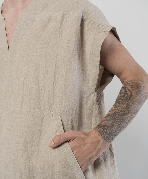Jan Jan Van Essche - Beige linen tunic TUNIC35LINENCLOTH - shop