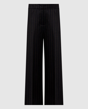 Peserico Gray striped wool pants P0456905774