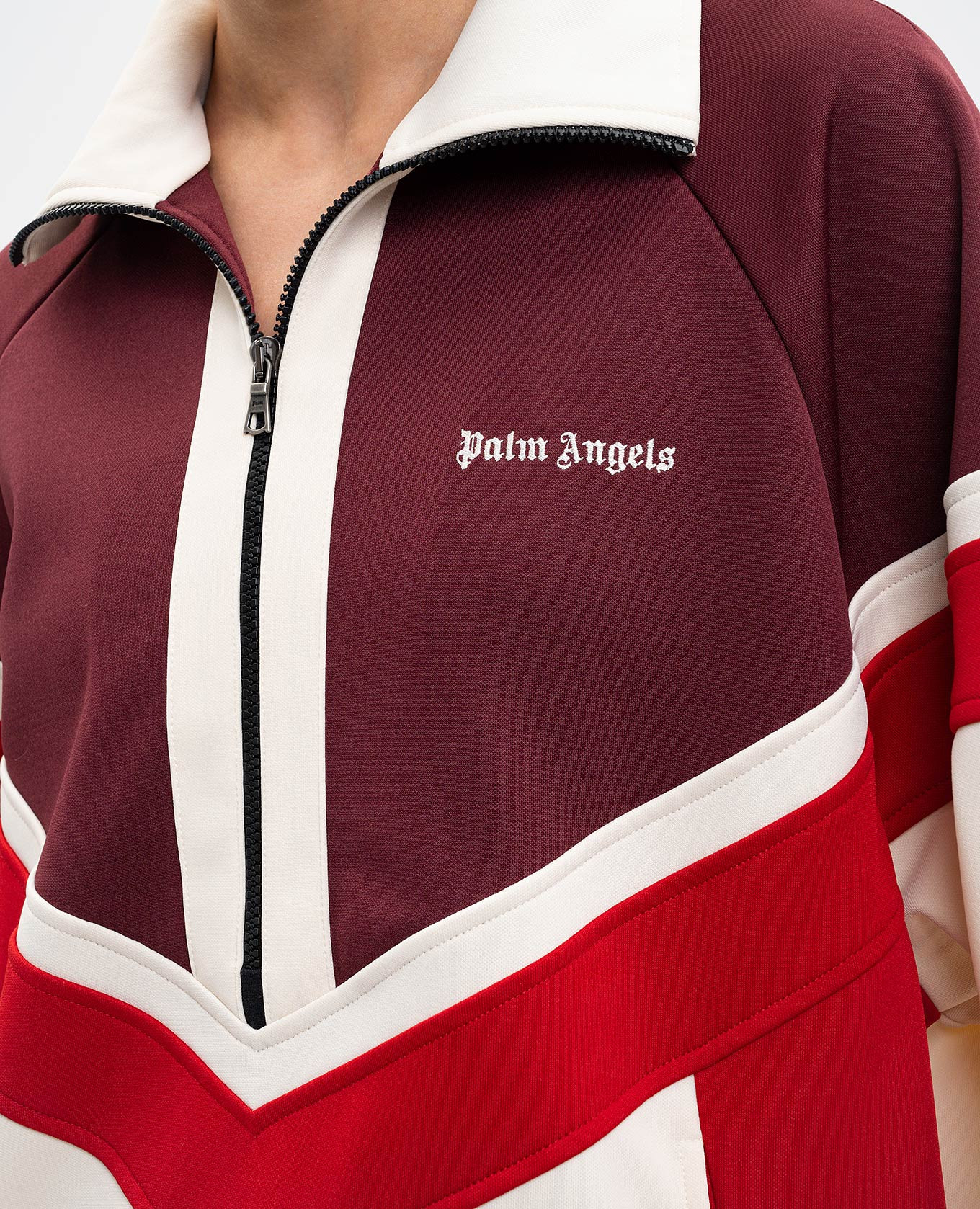 

Color Block sports jacket with logo Palm Angels, White