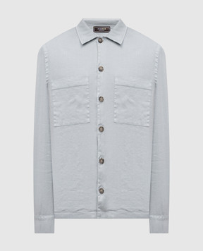 Peserico Blue shirt with linen R56544T002470