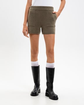 Juun.j Khaki wool and cashmere shorts JW595UW02H
