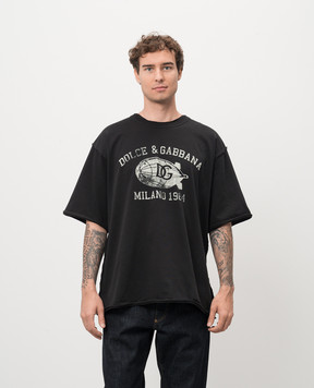 Dolce&Gabbana Black t-shirt with logo print G8RF4TG7NSX