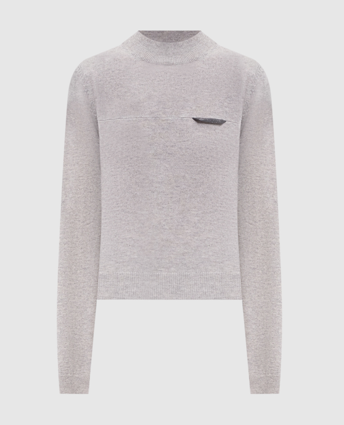 

Gray cashmere jumper with monil chain Brunello Cucinelli, Grey