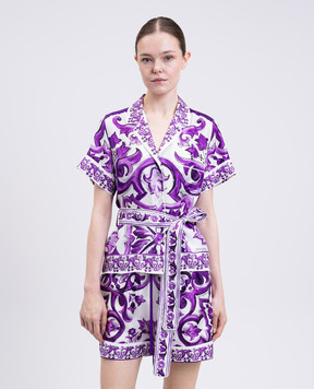 Dolce&Gabbana White printed silk blouse F5G67THI1TK