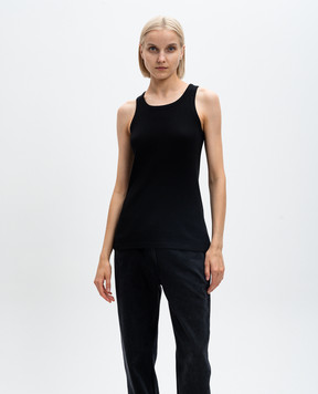 The Row Misty black ribbed top 8127K581