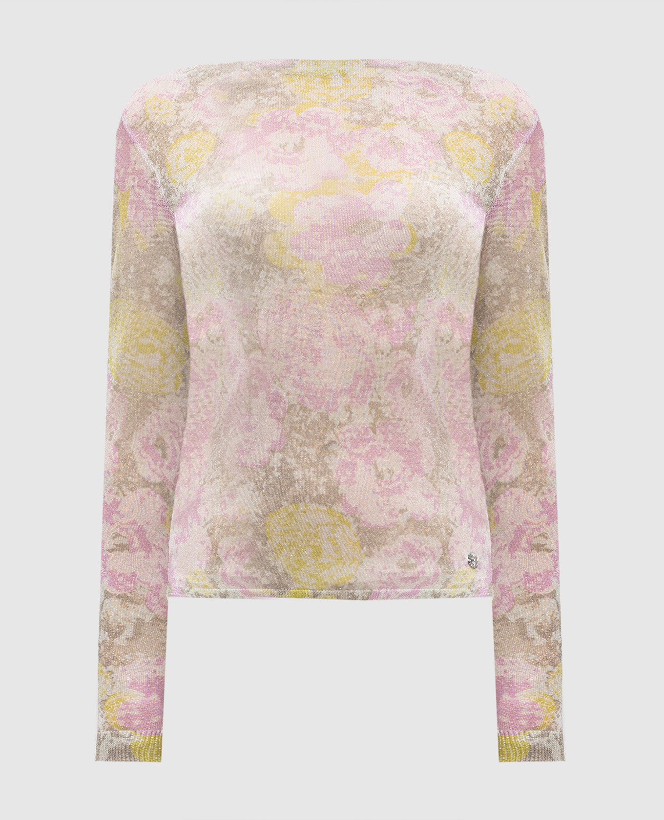 

Floral print top with lurex Twinset Actitude, White