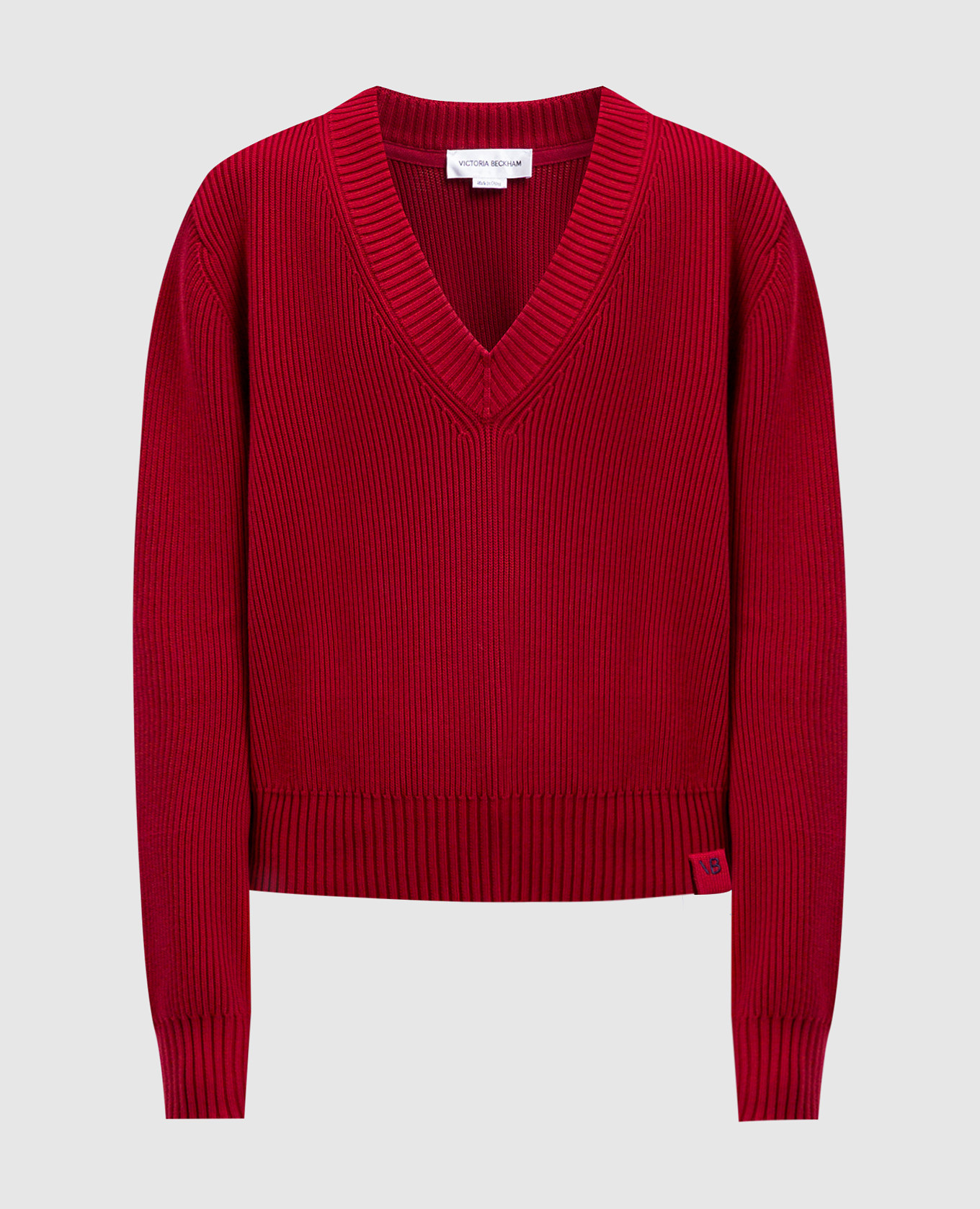 

Burgundy pullover with monogram logo patch Victoria Beckham