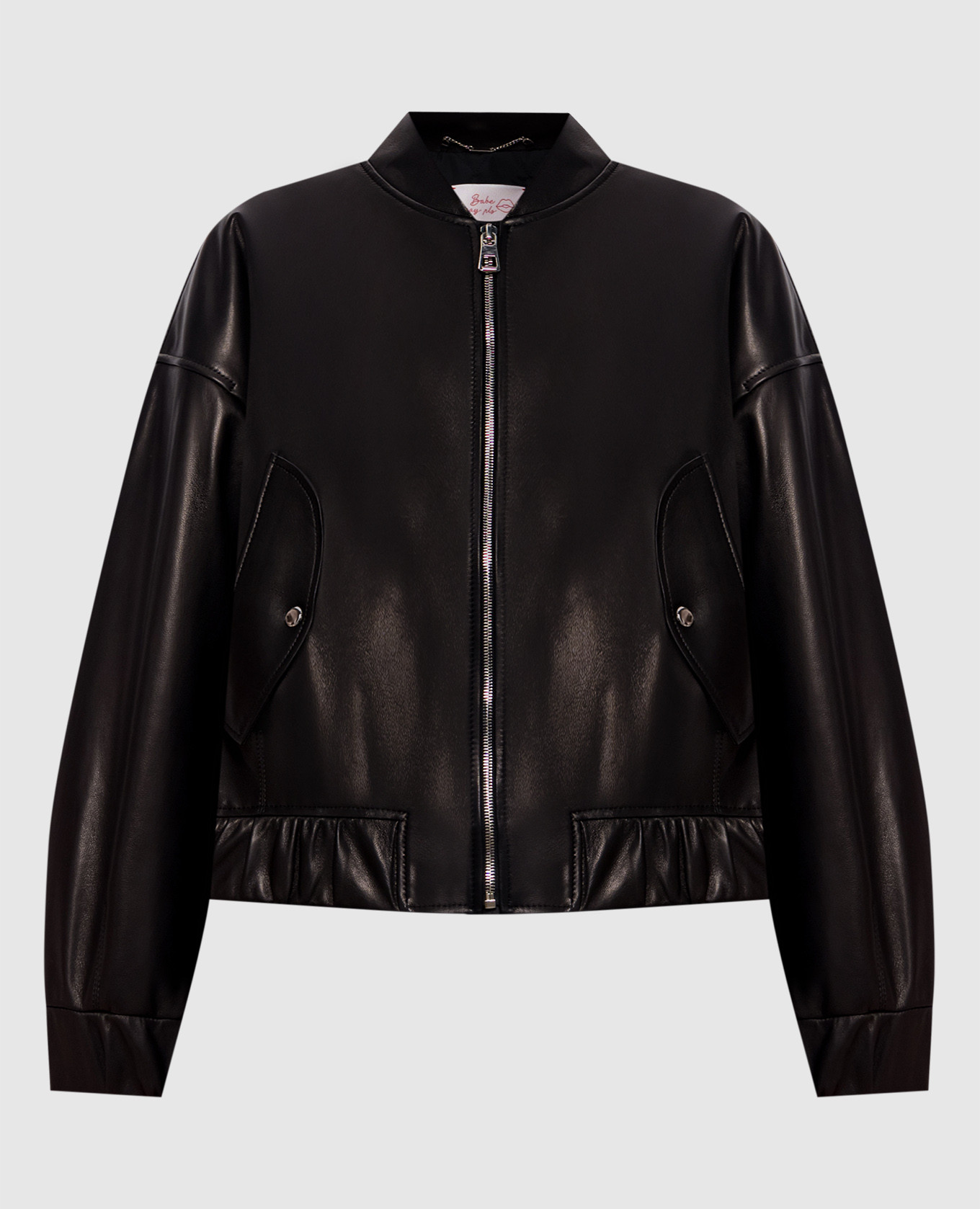 

Black leather bomber jacket Babe Pay Pls