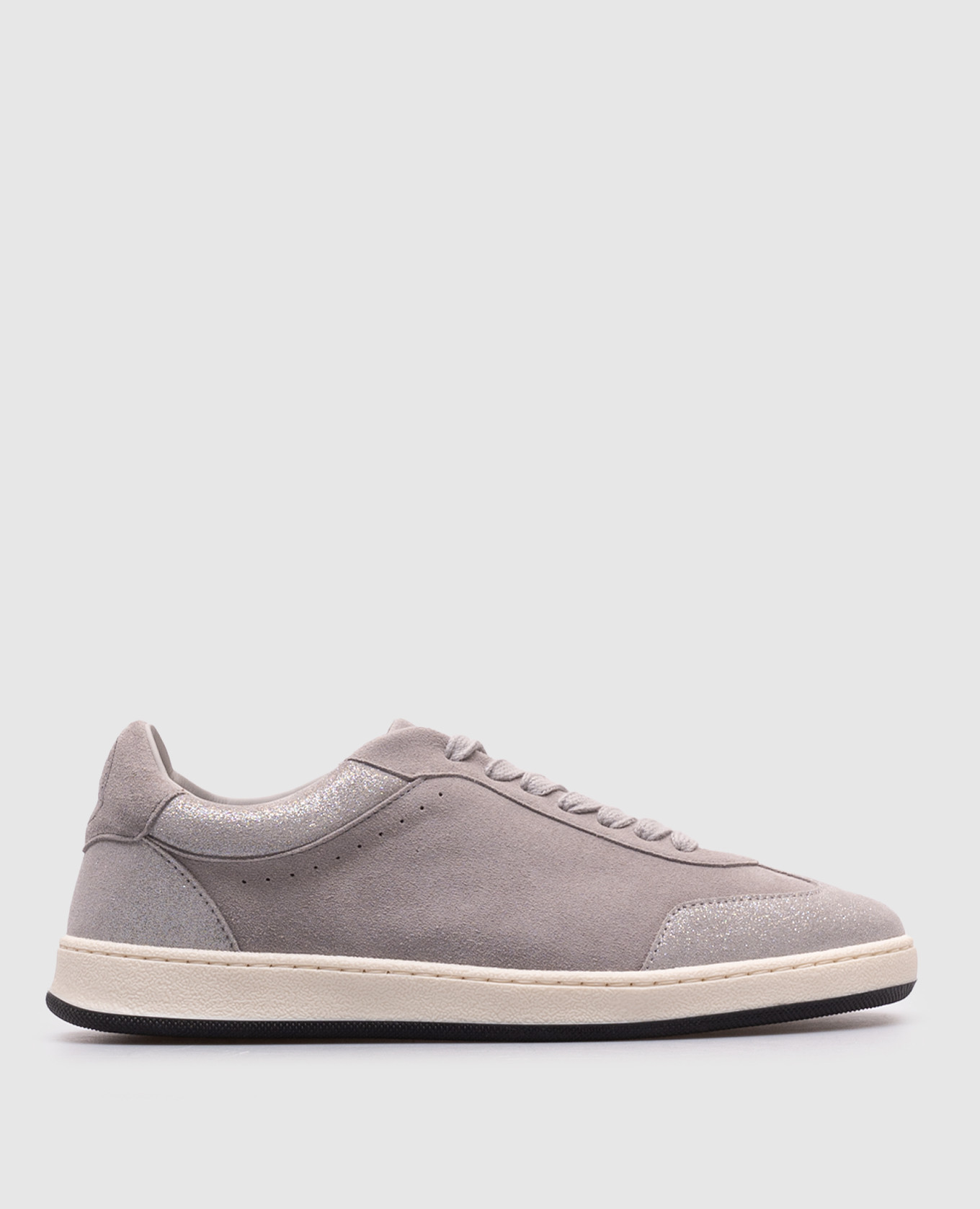 Grey suede sneakers with logo Peserico