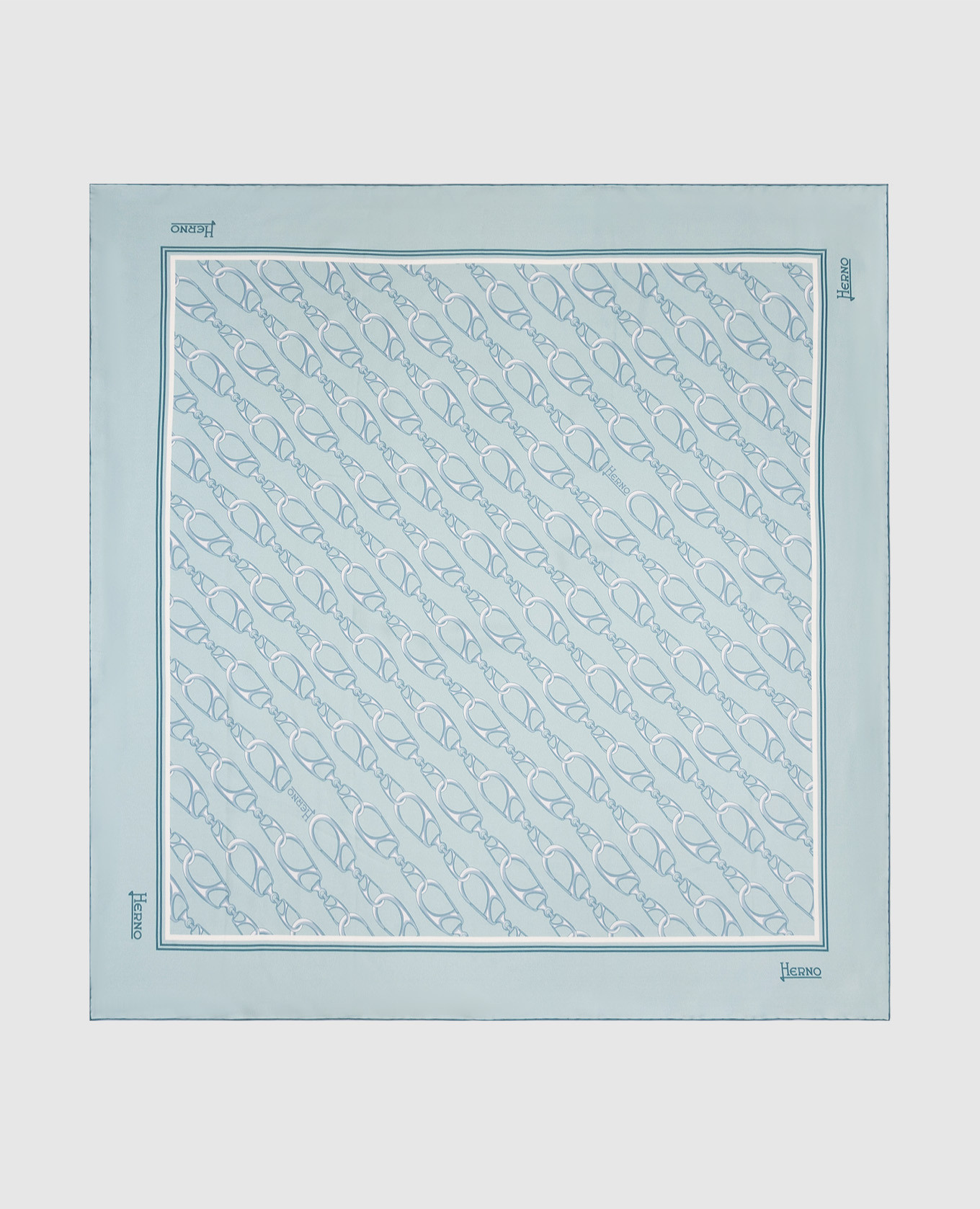 

Blue printed silk scarf Herno, Light blue