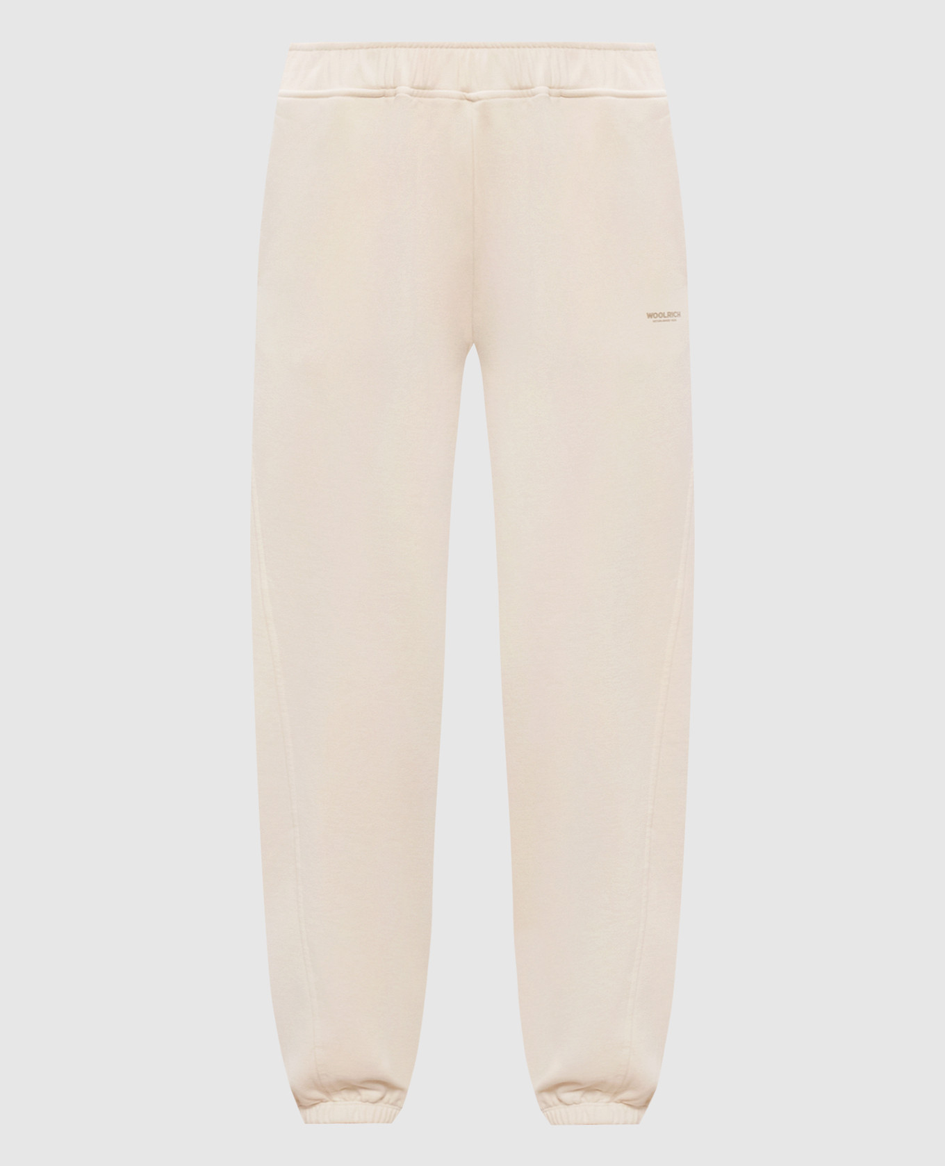Beige insulated joggers with logo print Woolrich