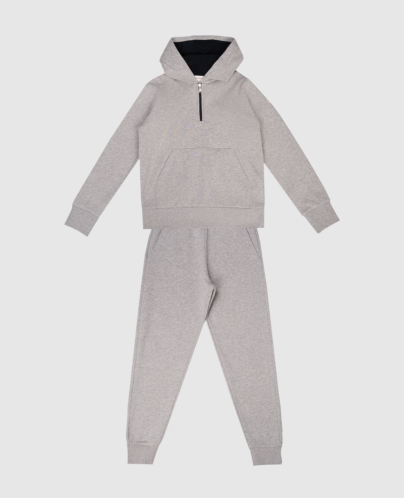 Children&#39;s gray insulated tracksuit with logo Moncler ENFANT