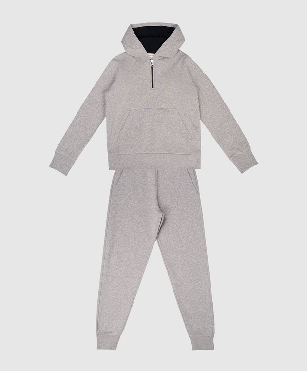 Moncler ENFANT - Children's gray insulated tracksuit with logo
