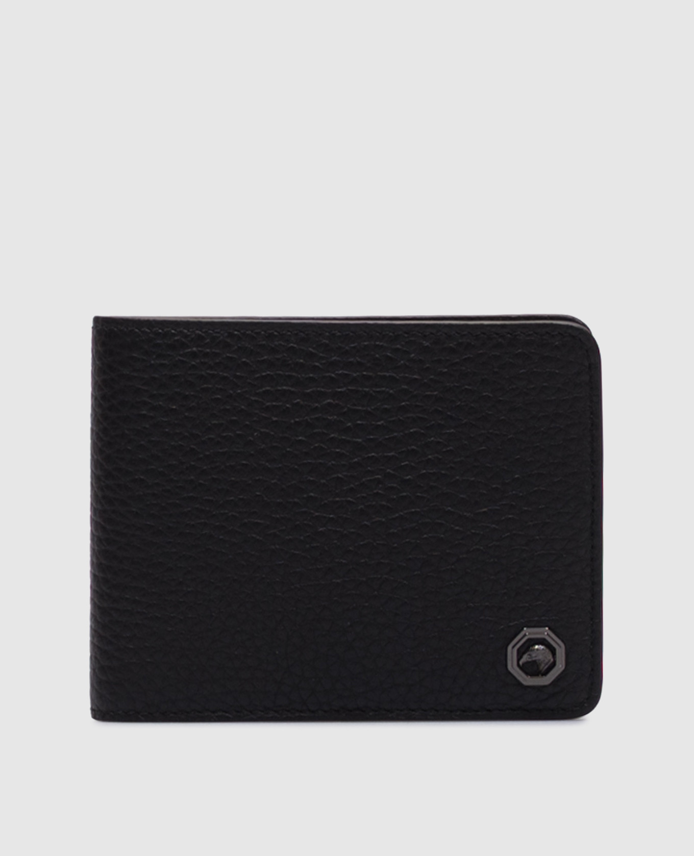 

Black leather wallet with logo emblem Stefano Ricci
