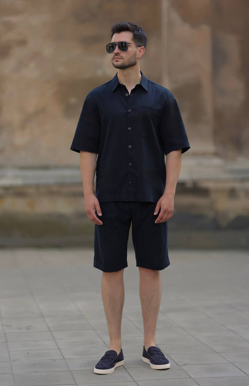 

Blue shirt with linen Cashmere&Whiskey