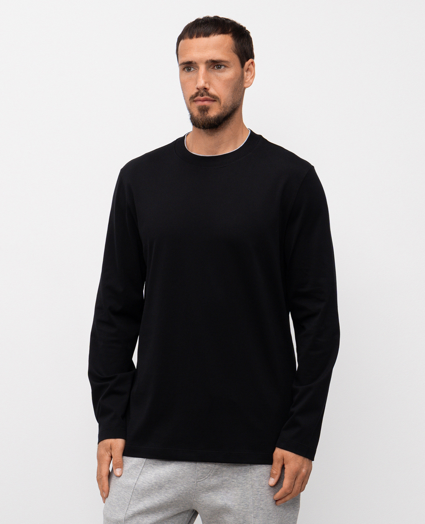 

Black long-sleeve with layering effect Brunello Cucinelli