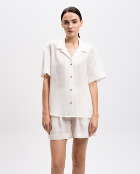 Asceno Prague white linen shirt T022F06C78
