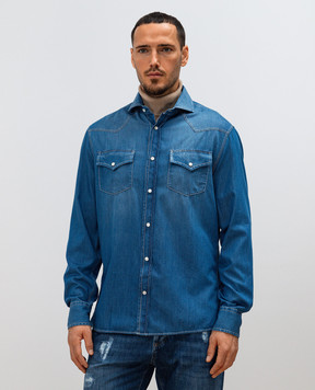 Brunello Cucinelli Blue denim shirt MR6834008