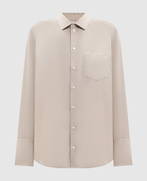 Victoria Beckham Beige shirt with embroidered monogram logo 1325WSH006459A