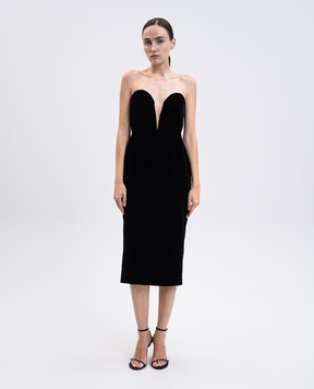 Tom Ford Black velvet bustier dress AB3571FAX1335