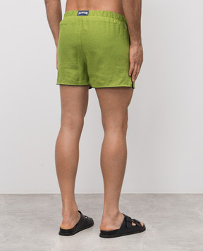 Vilebrequin Green linen swim shorts MCECL400