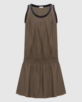 Brunello Cucinelli Khaki silk mini dress M0R27A60H1