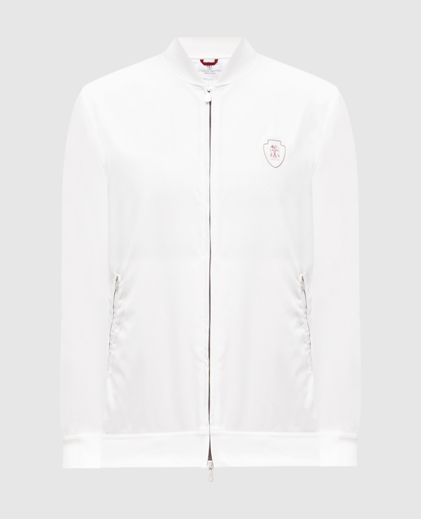 White sports jacket with logo emblem Brunello Cucinelli