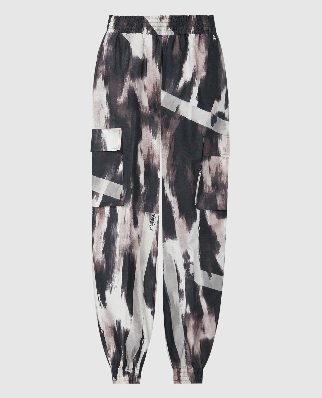 Joggers in a print with a metallic logo twinset actitude
