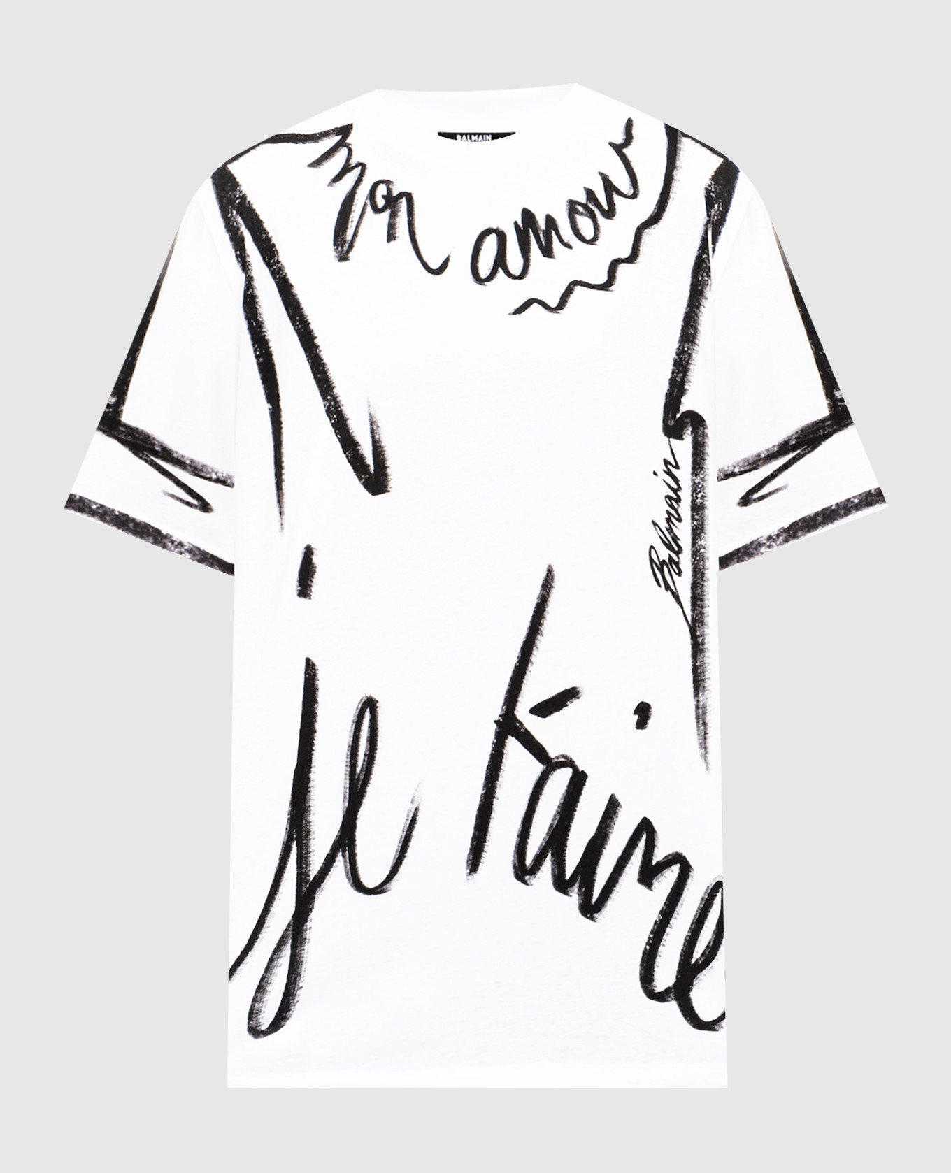 White T-shirt with &quot;Je t&#39;aime&quot; print Balmain