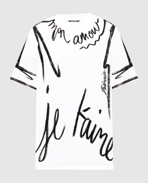 Balmain White T-shirt with "Je t'aime" print EF1EF000GE35