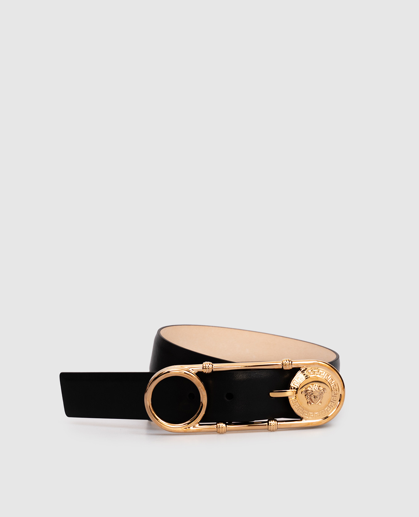 

Black leather belt with pin buckle Versace