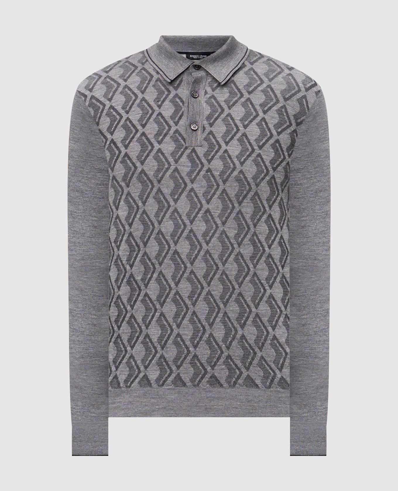 

Gray wool, silk and cashmere polo with monogram Stefano Ricci, Grey