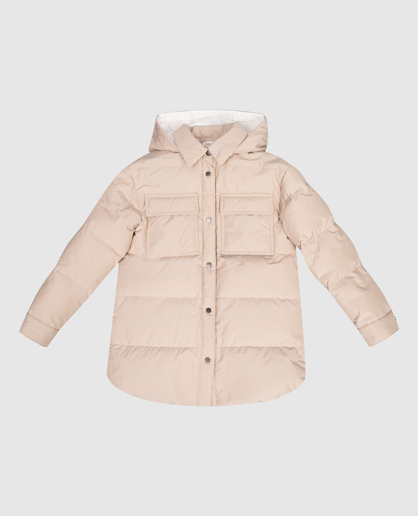 

Children's beige down jacket with monil chain Brunello Cucinelli