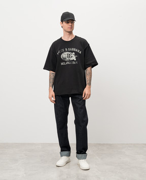 Dolce&Gabbana Black t-shirt with logo print G8RF4TG7NSX