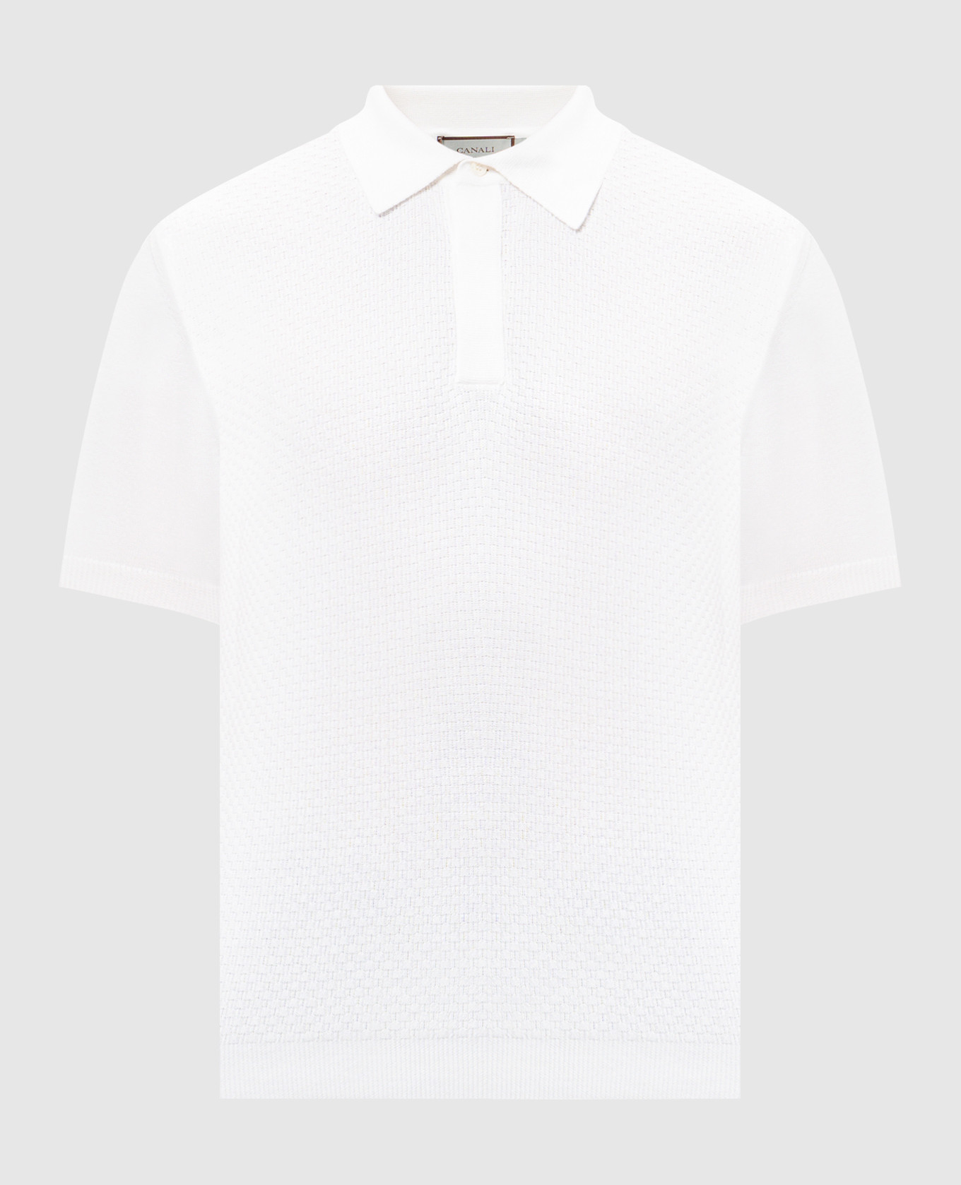 

White polo shirt with a pattern Canali