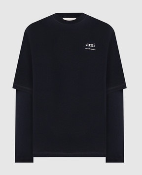 AMI PARIS::Tシャツ:XL[RESALE] Navy Cotton 'Ami Paris' Patch T-shirt by AMI Paris on Sale