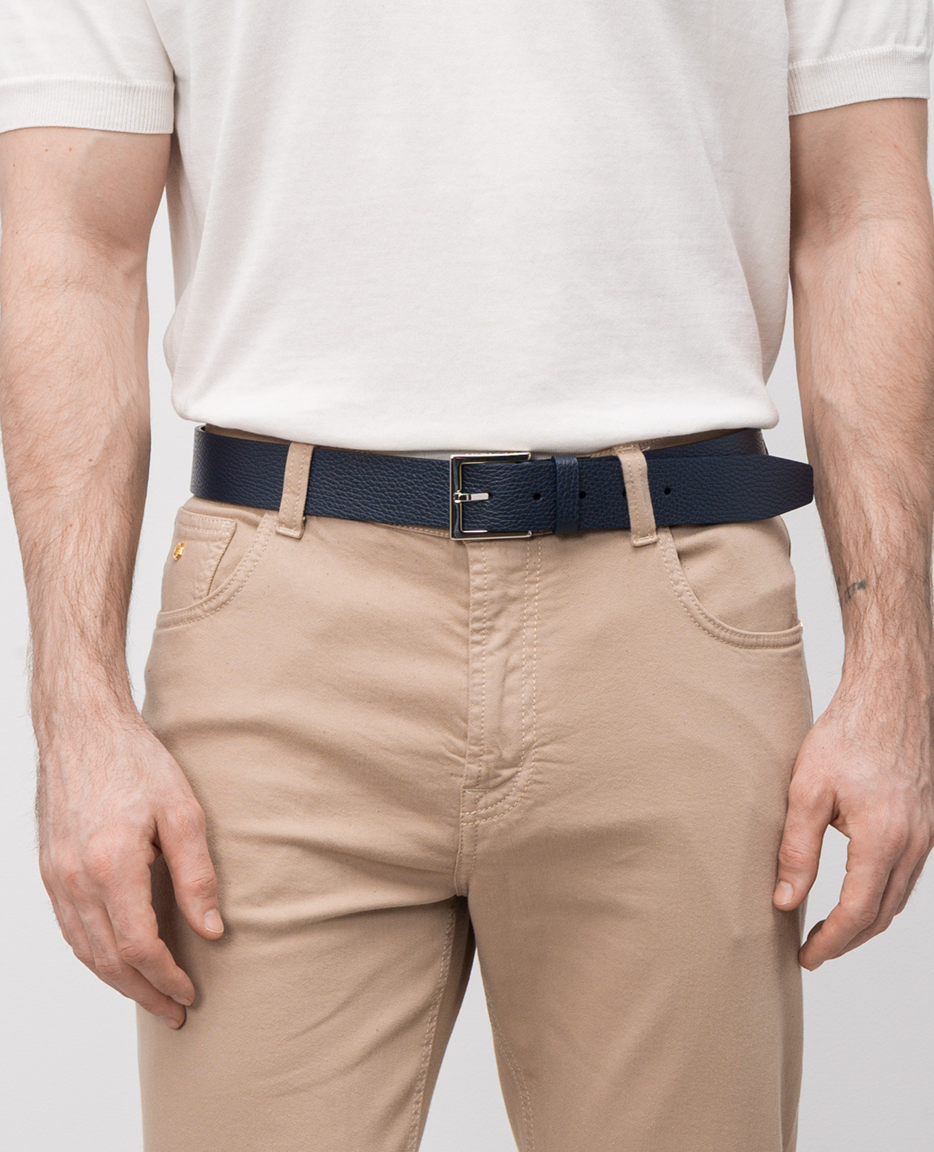 

Blue Micron leather belt Orciani