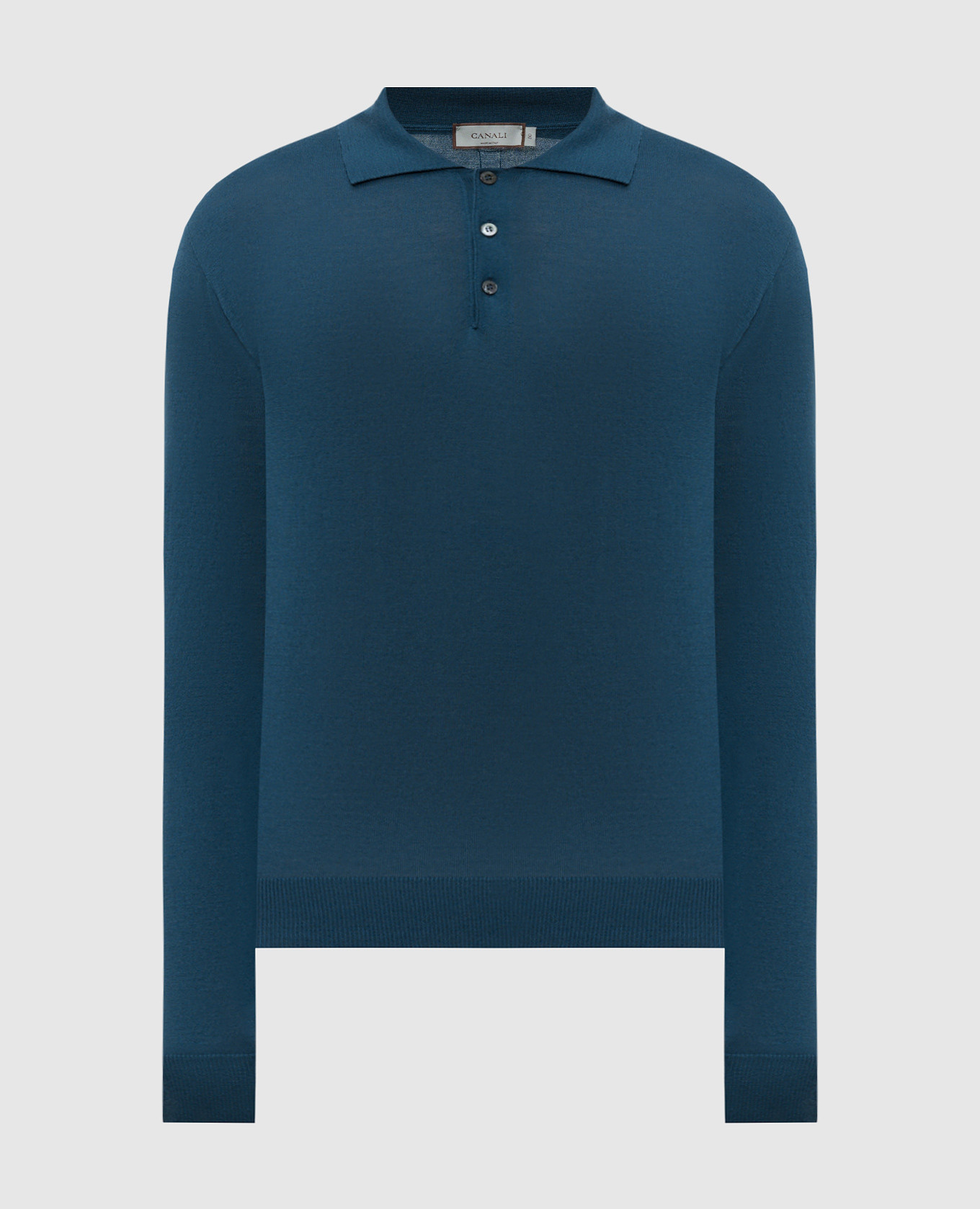 

Blue wool polo shirt Canali, Light blue