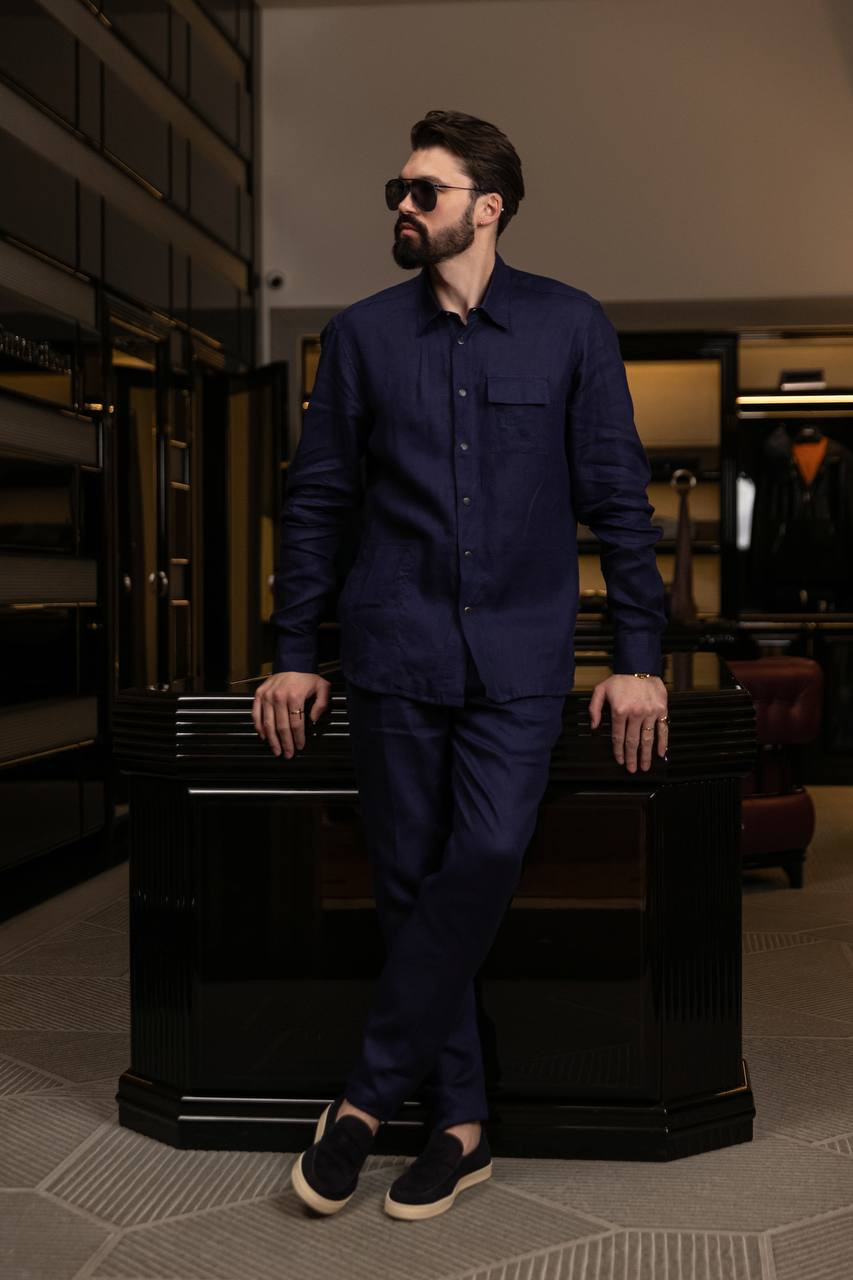 

Blue linen shirt Kiton