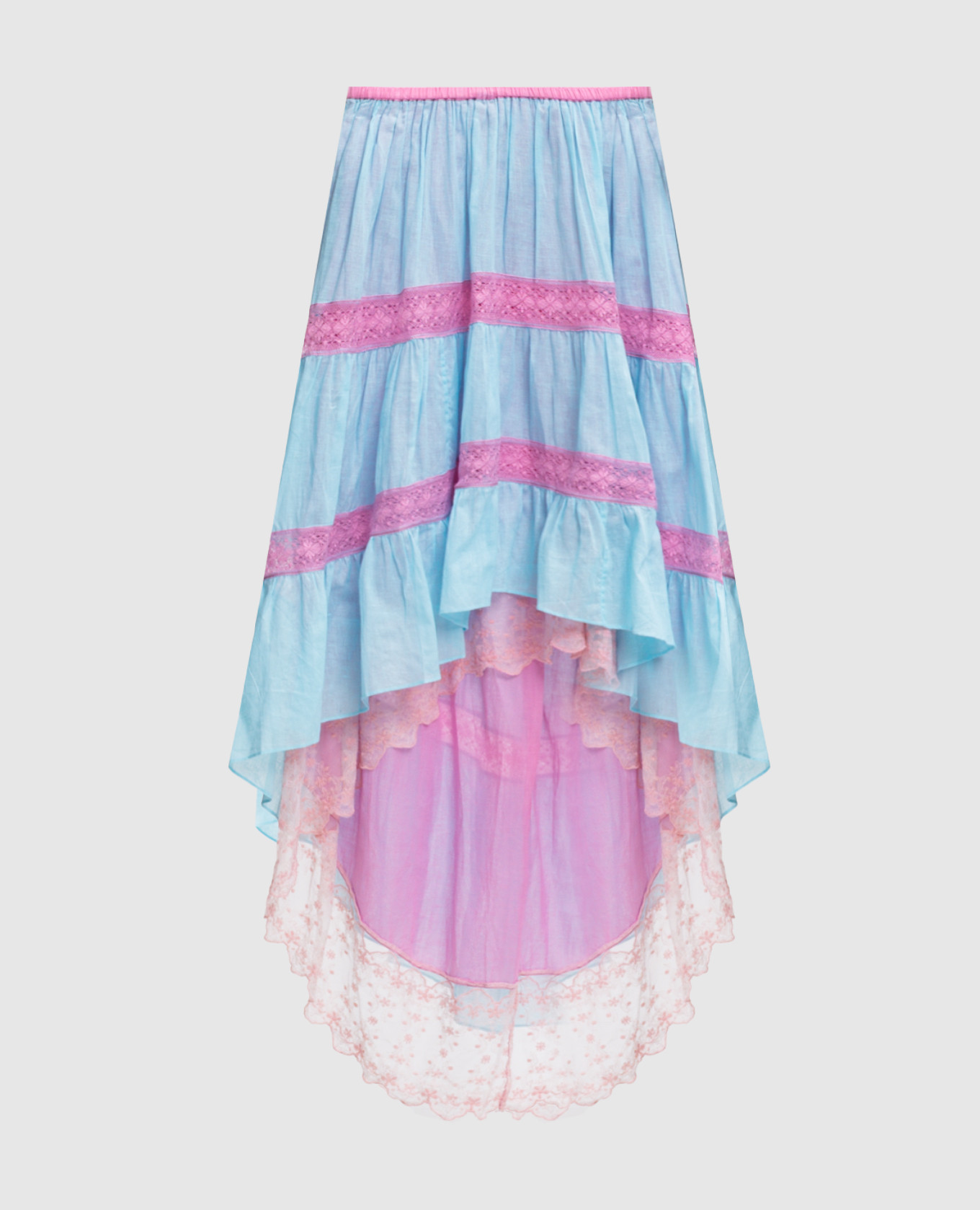 

Blue skirt with lace BP56, Light blue