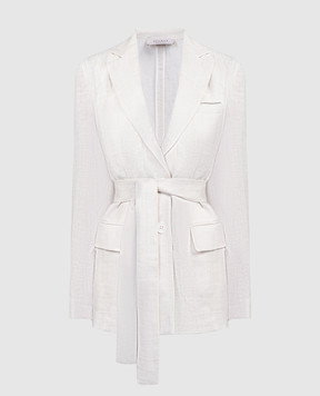 Peserico White striped linen jacket E01129A02764